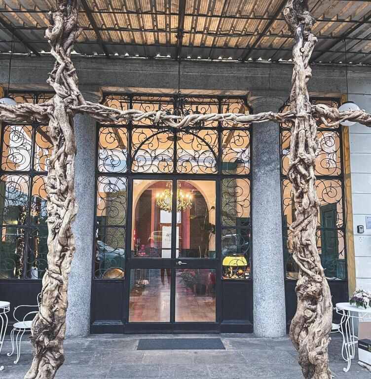 Entrance of Hotel Villa Aurora in Verbania